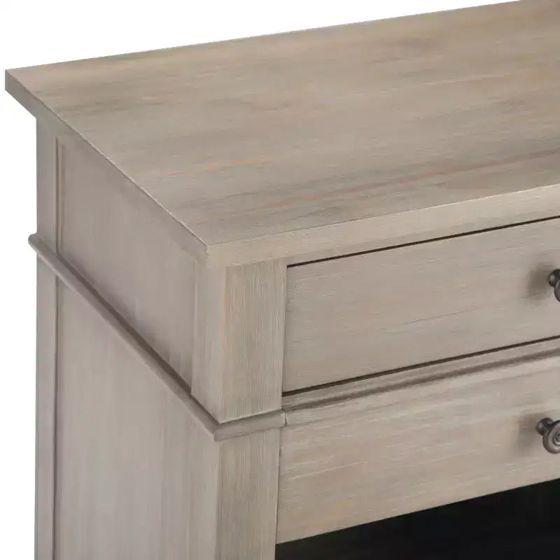 Table de chevet en bois massif et argent sterling
