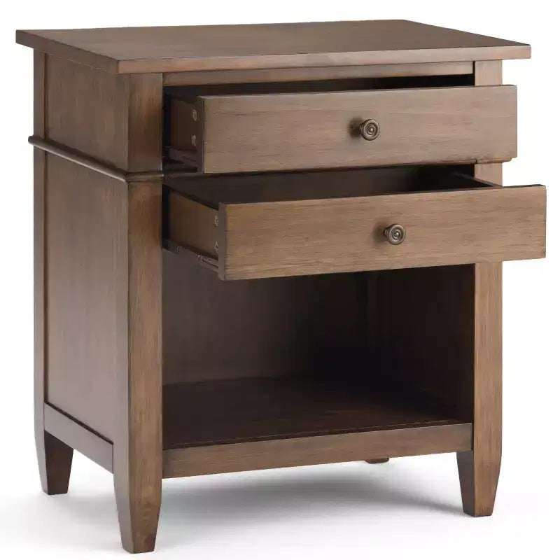 Table de chevet en bois massif et argent sterling