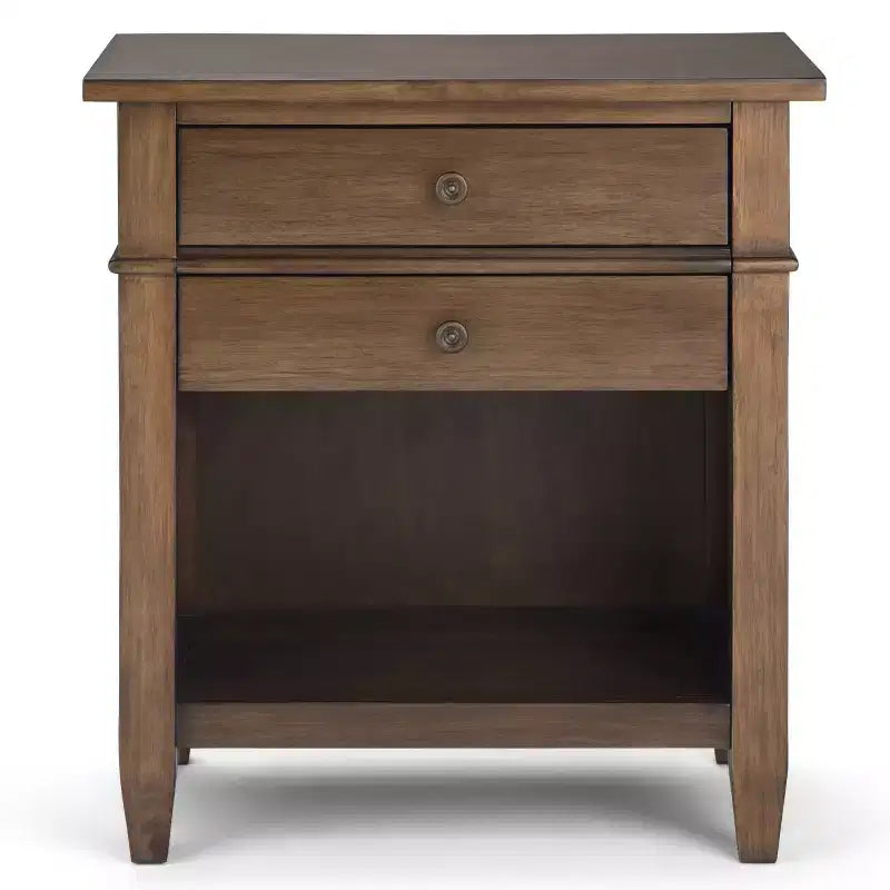 Table de chevet en bois massif et argent sterling
