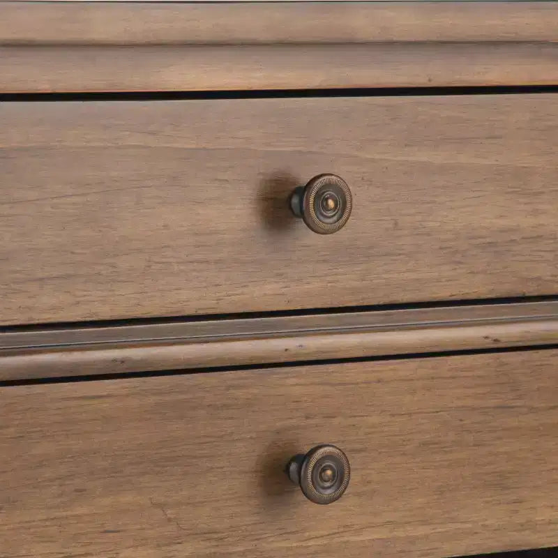 Table de chevet en bois massif et argent sterling