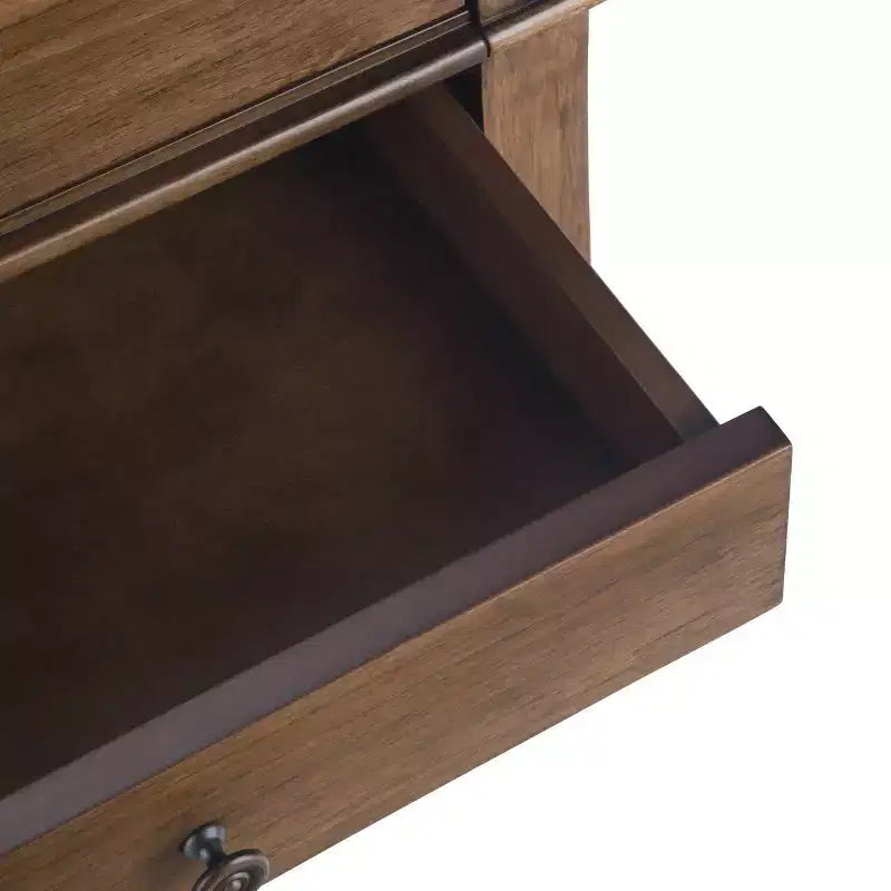 Table de chevet en bois massif et argent sterling