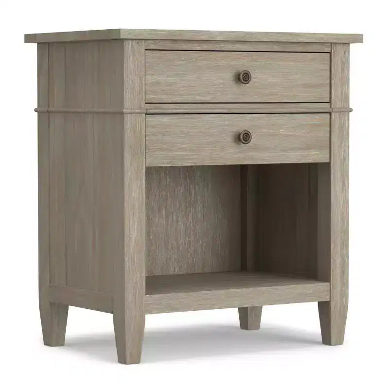 Table de chevet en bois massif et argent sterling