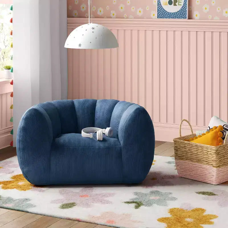 Fauteuil club enfant en velours côtelé