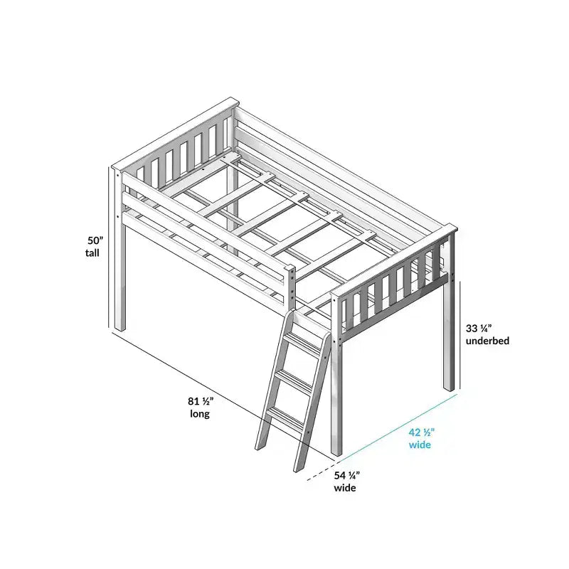 Lit mezzanine en bois massif
