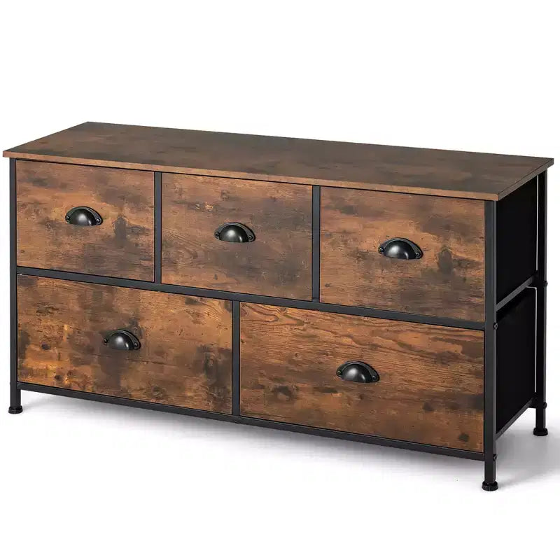 Meuble de rangement en tissu à cinq tiroirs