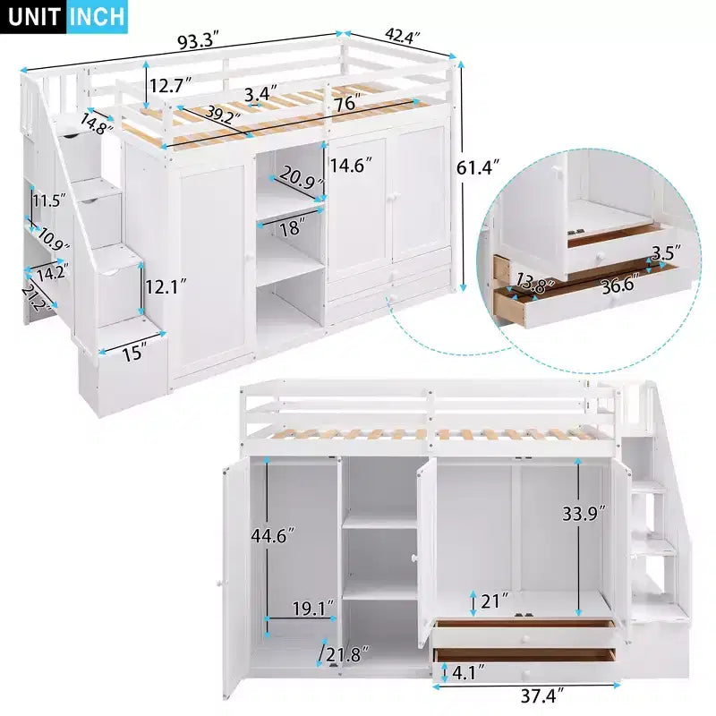 Lit mezzanine entièrement fonctionnel