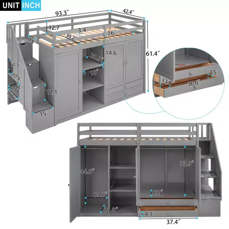 Lit mezzanine entièrement fonctionnel