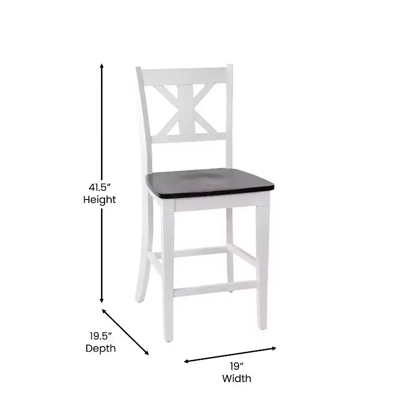 Tabourets de bar en bois massif, style ferme moderne