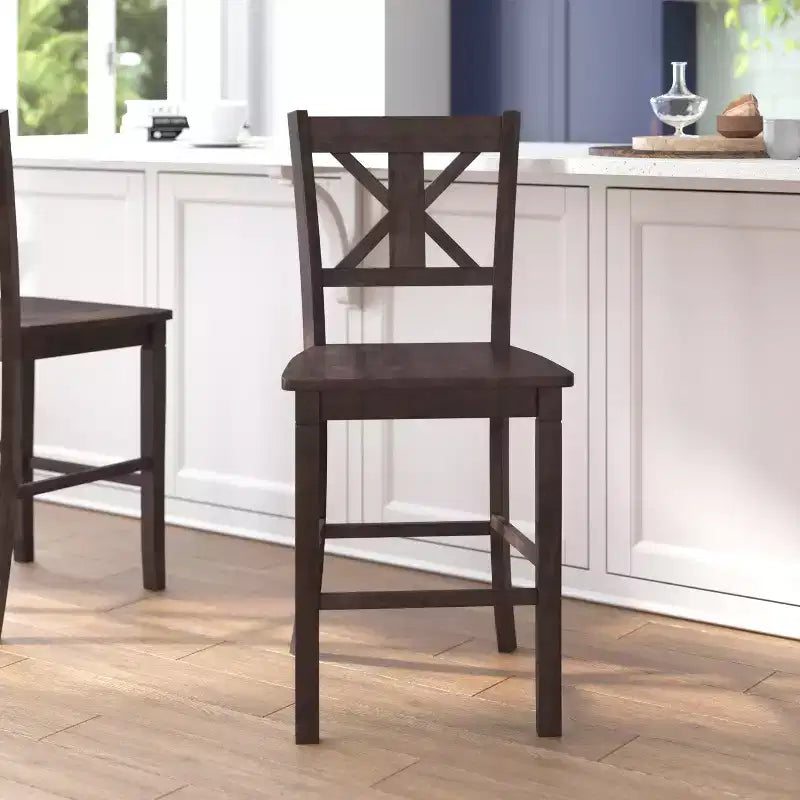Tabourets de bar en bois massif, style ferme moderne