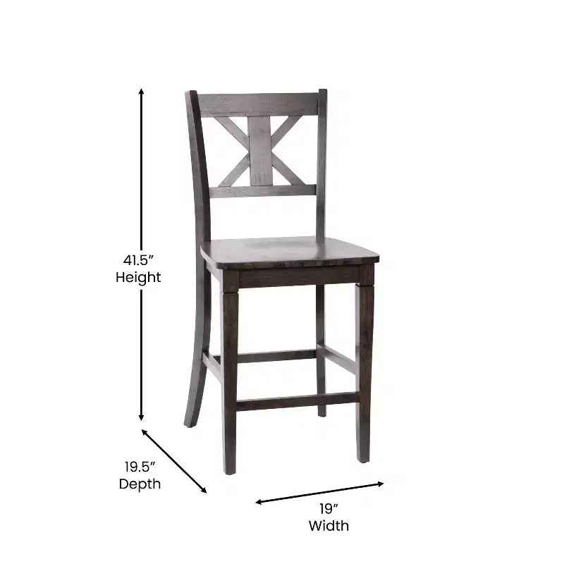 Tabourets de bar en bois massif, style ferme moderne