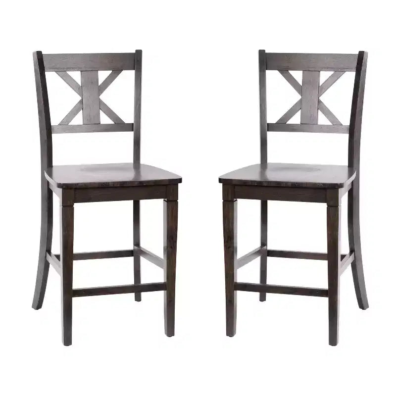 Tabourets de bar en bois massif, style ferme moderne