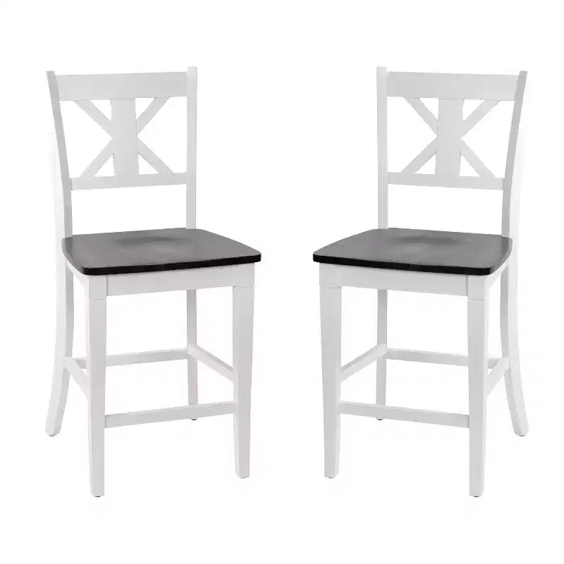 Tabourets de bar en bois massif, style ferme moderne