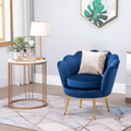 Élégant fauteuil de salon rembourré en velours